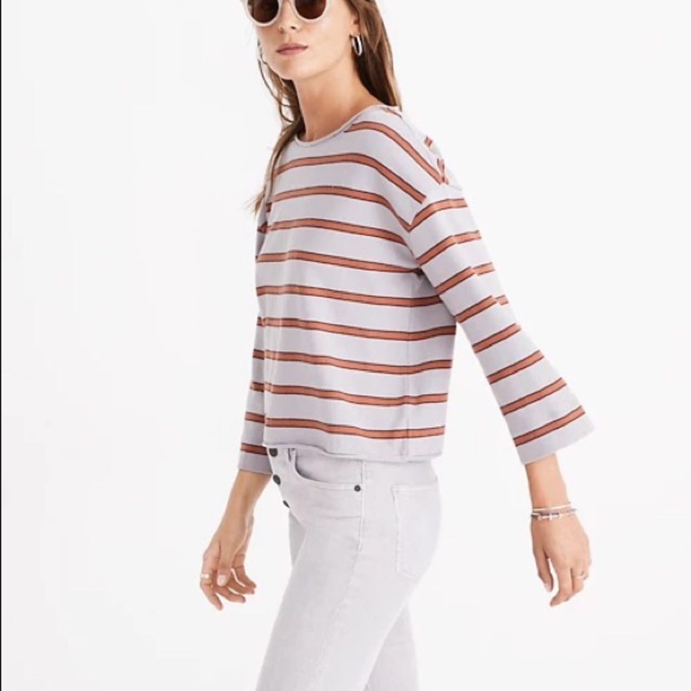 MADEWELL, boatneck cropped top, S - Picture 3 of 7